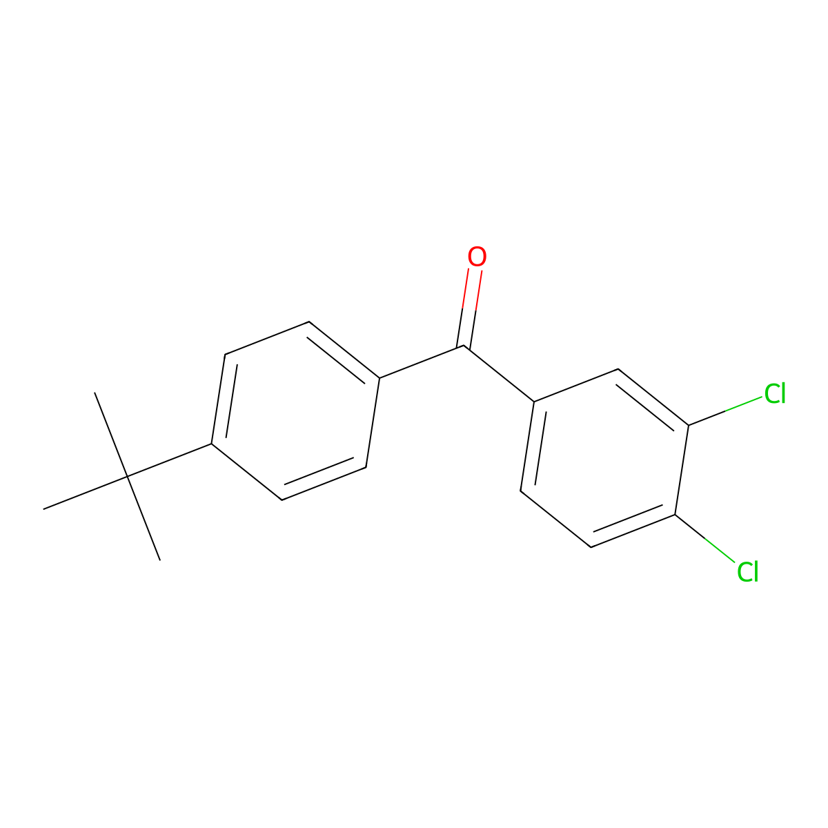 4-tert-Butyl-3',4'-dichlorobenzophenone molecular structure, CAS 844885-27-4