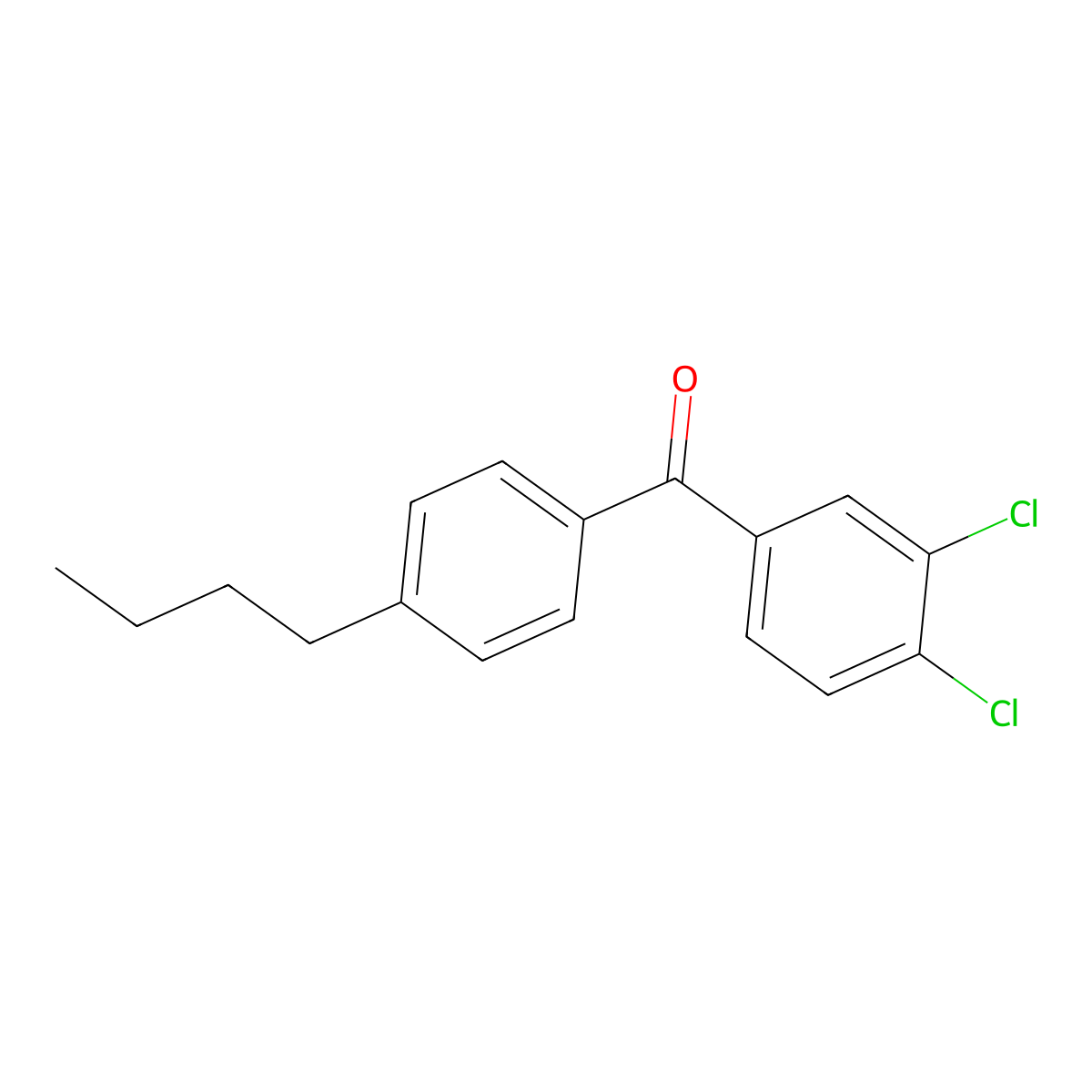 4-n-Butyl-3',4'-dichlorobenzophenone molecular structure, CAS 844885-30-9