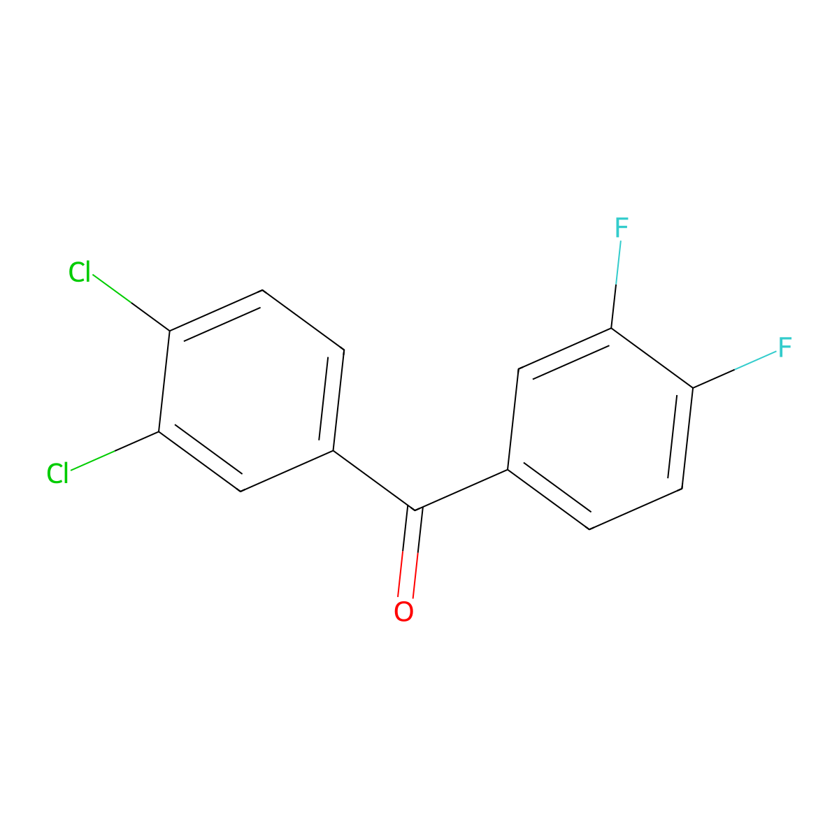 3,4-Dichloro-3',4'-difluorobenzophenone molecular structure, CAS 844885-31-0