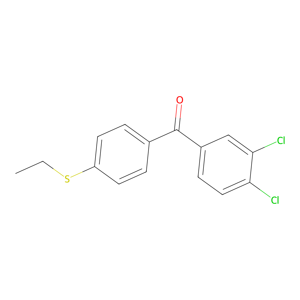 3,4-Dichloro-4'-(ethylthio)benzophenone molecular structure, CAS 844885-36-5