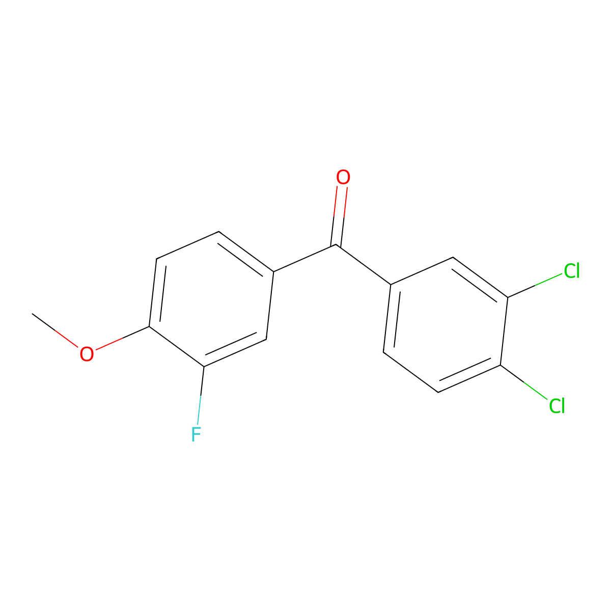 3,4-Dichloro-3'-fluoro-4'-methoxybenzophenone molecular structure, CAS 844885-37-6