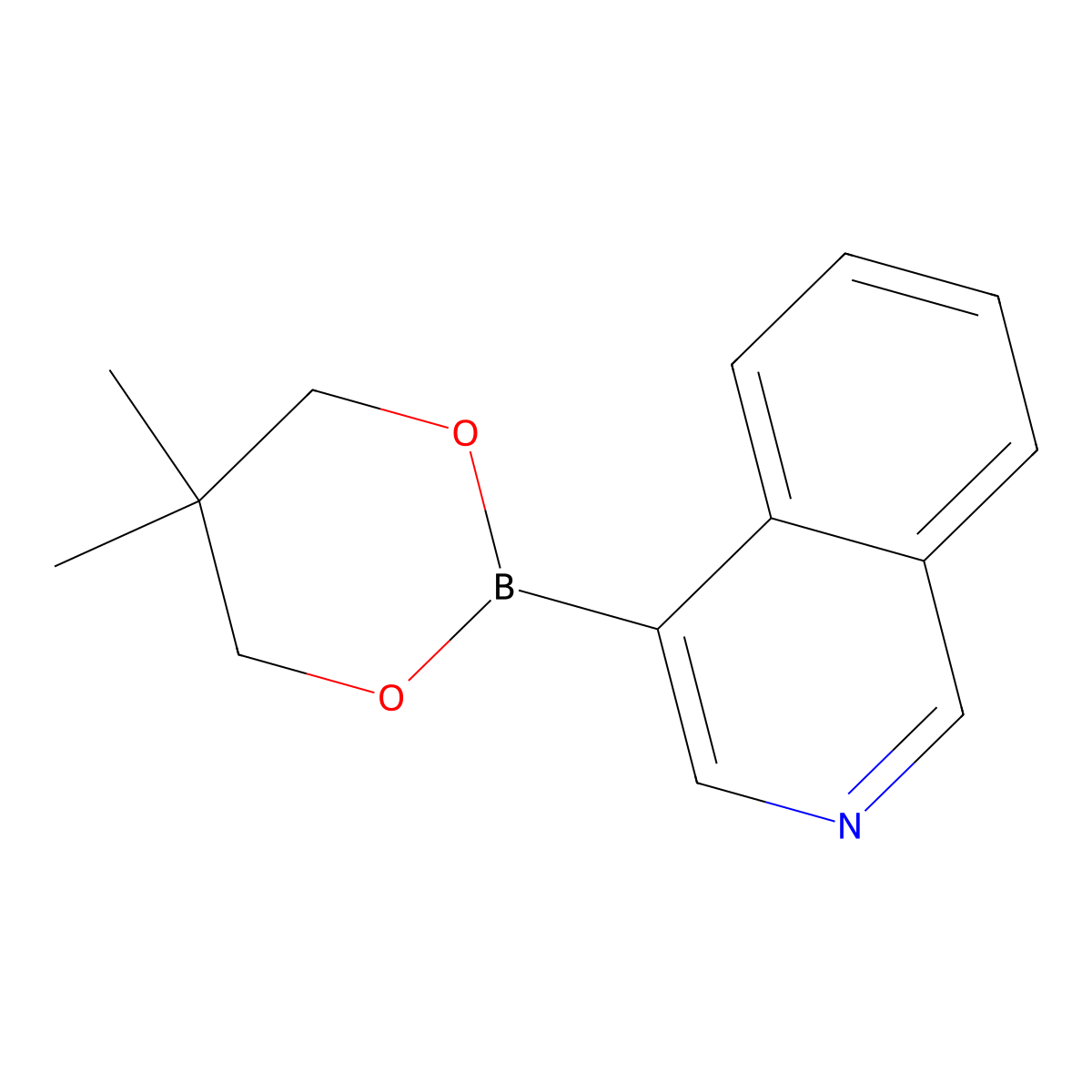 4-(5,5-Dimethyl-1,3,2-dioxaborinan-2-yl)isoquinoline molecular structure, CAS 844891-01-6