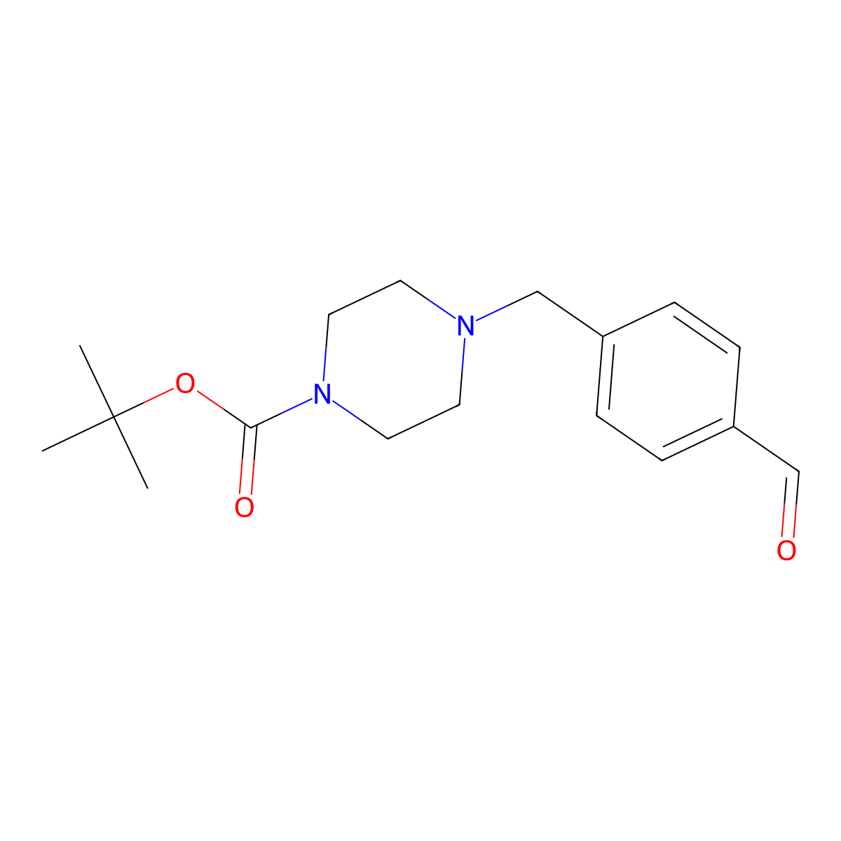 tert-Butyl 4-(4-formylbenzyl)piperazine-1-carboxylate molecular structure, CAS 844891-09-4