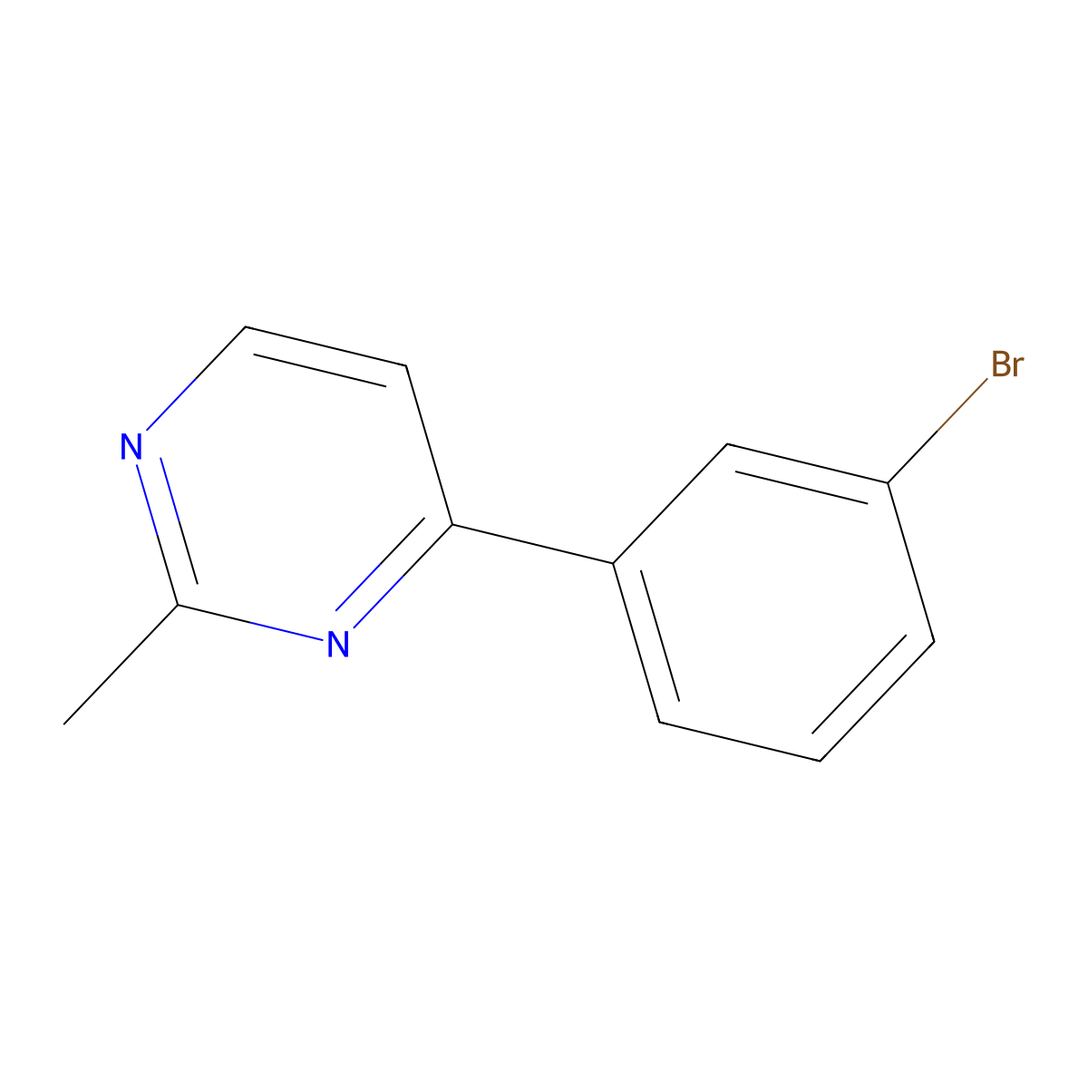 4-(3-Bromophenyl)-2-methylpyrimidine molecular structure, CAS 844891-12-9