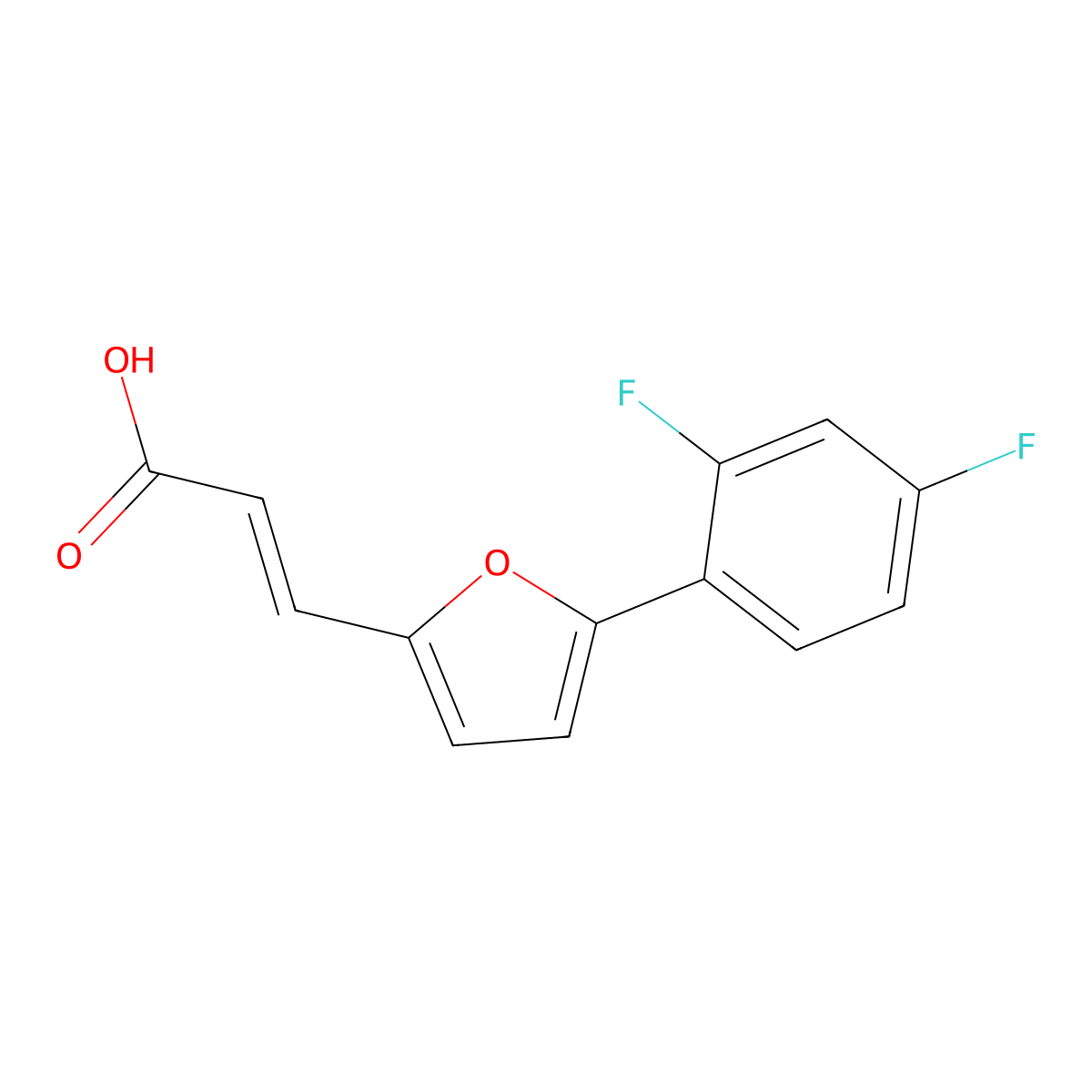 3-[5-(2,4-Difluorophenyl)-2-furyl]acrylic acid molecular structure, CAS 844891-16-3