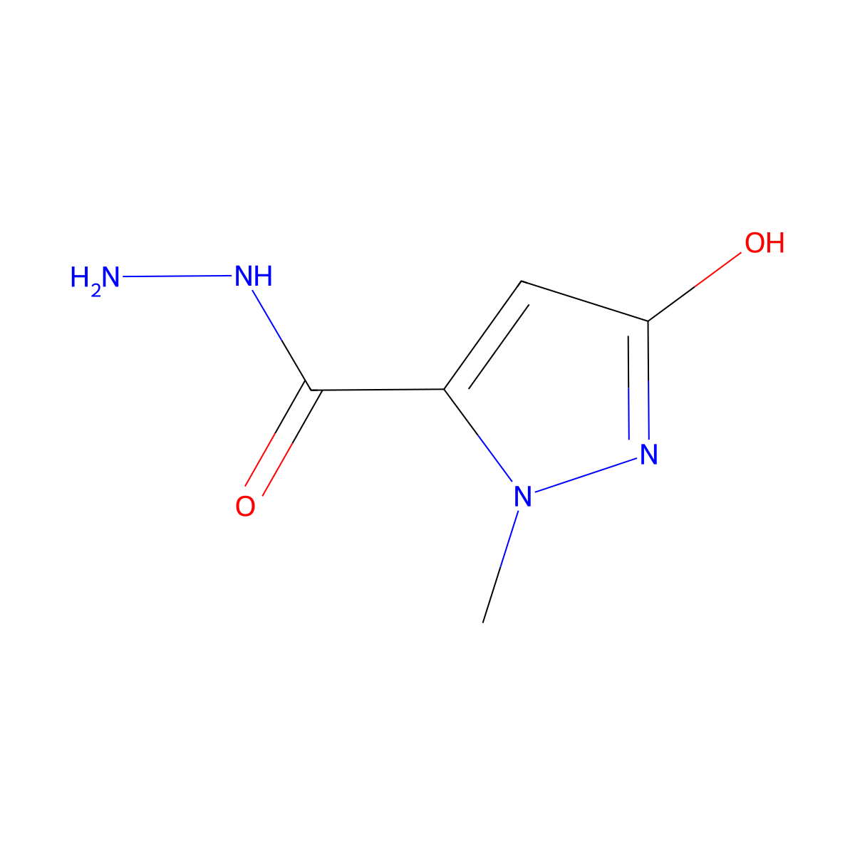 3-hydroxy-1-methyl-1H-pyrazole-5-carbohydrazide molecular structure, CAS 844891-24-3