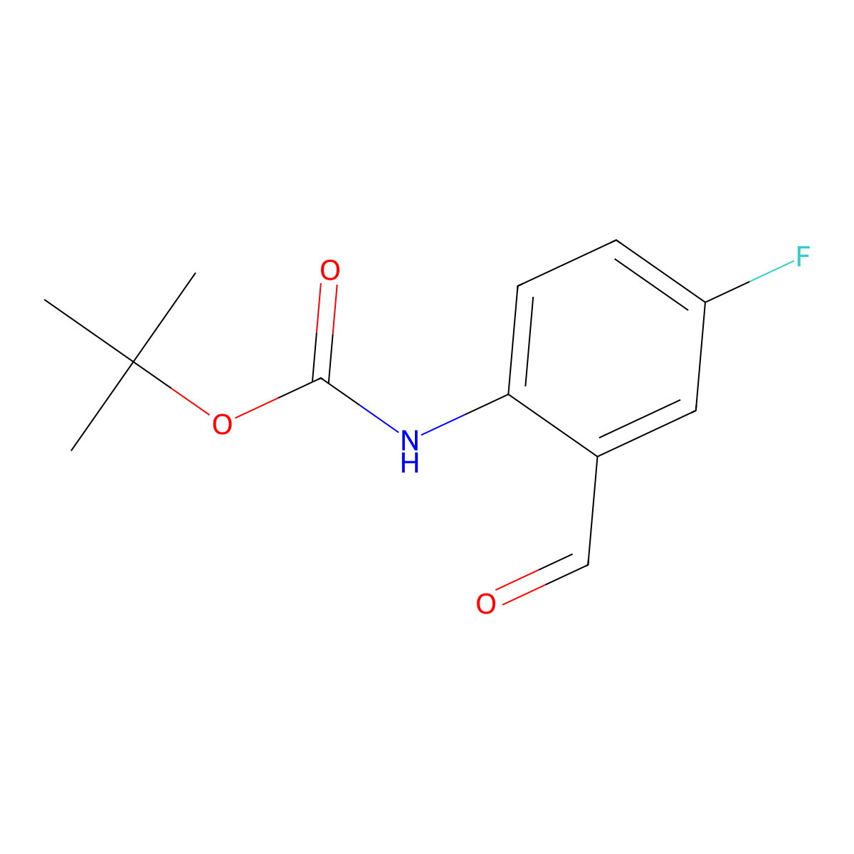 tert-Butyl (4-fluoro-2-formylphenyl)carbamate molecular structure, CAS 844891-31-2
