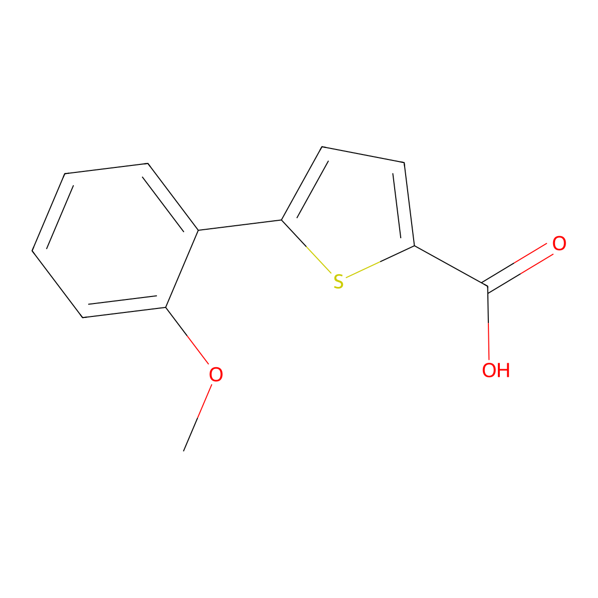 5-(2-Methoxyphenyl)thiophene-2-carboxylic acid molecular structure, CAS 844897-41-2