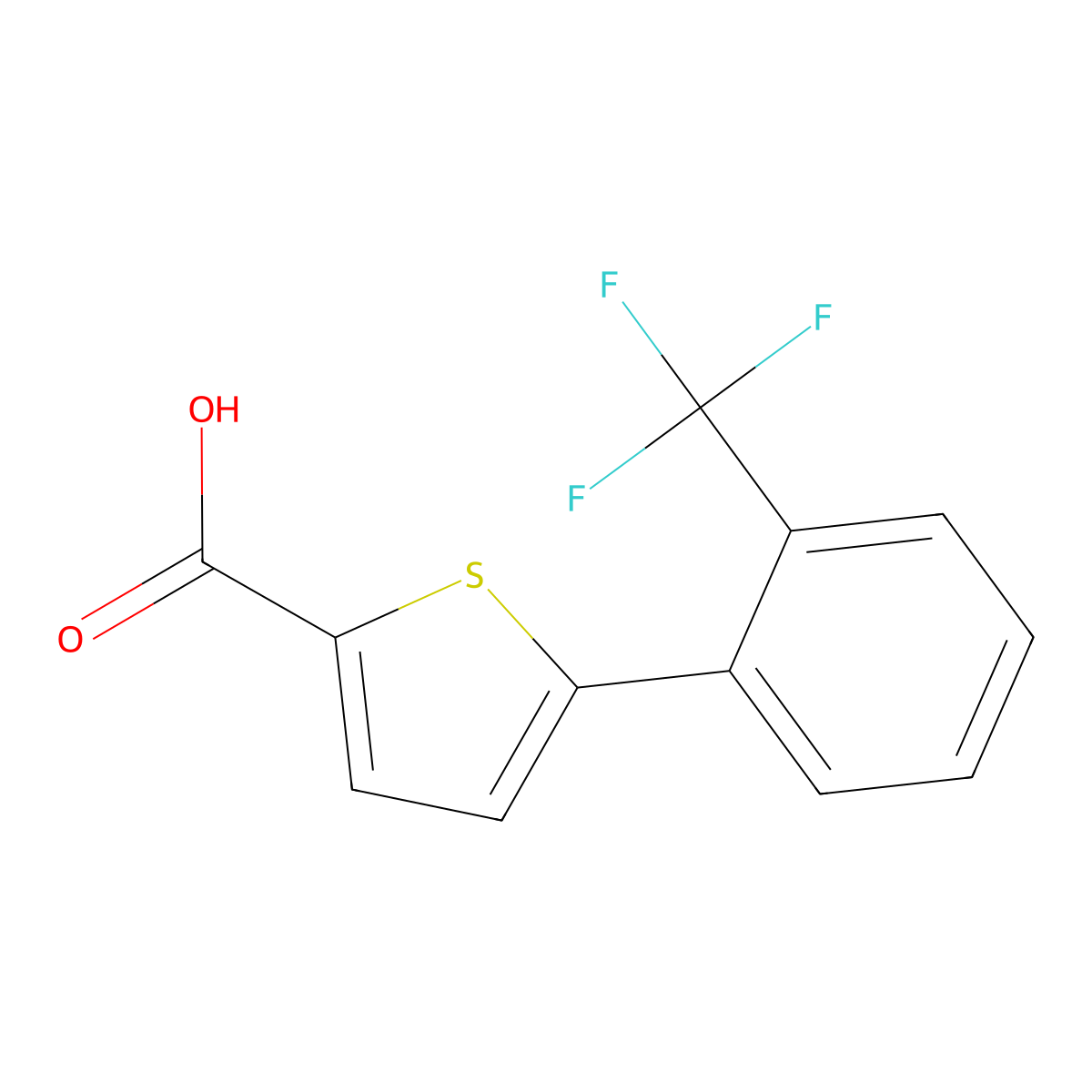 5-[2-(Trifluoromethyl)phenyl]-2-thiophenecarboxylic acid molecular structure, CAS 844897-43-4