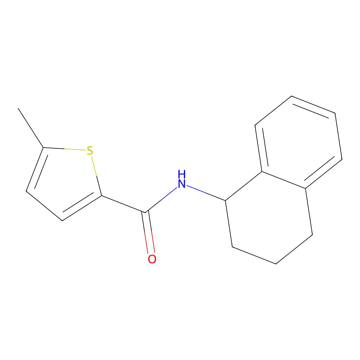 5-methyl-N-(1,2,3,4-tetrahydronaphthalen-1-yl)thiophene-2-carboxamide molecular structure, CAS 844899-64-5