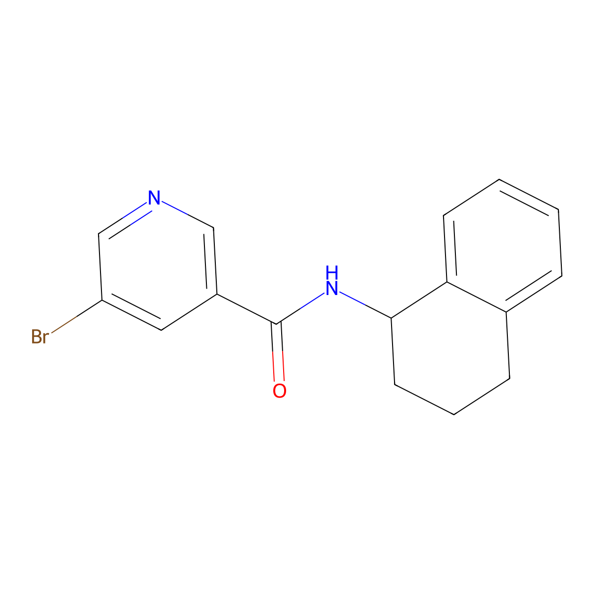 5-bromo-N-(1,2,3,4-tetrahydronaphthalen-1-yl)nicotinamide molecular structure, CAS 844900-78-3