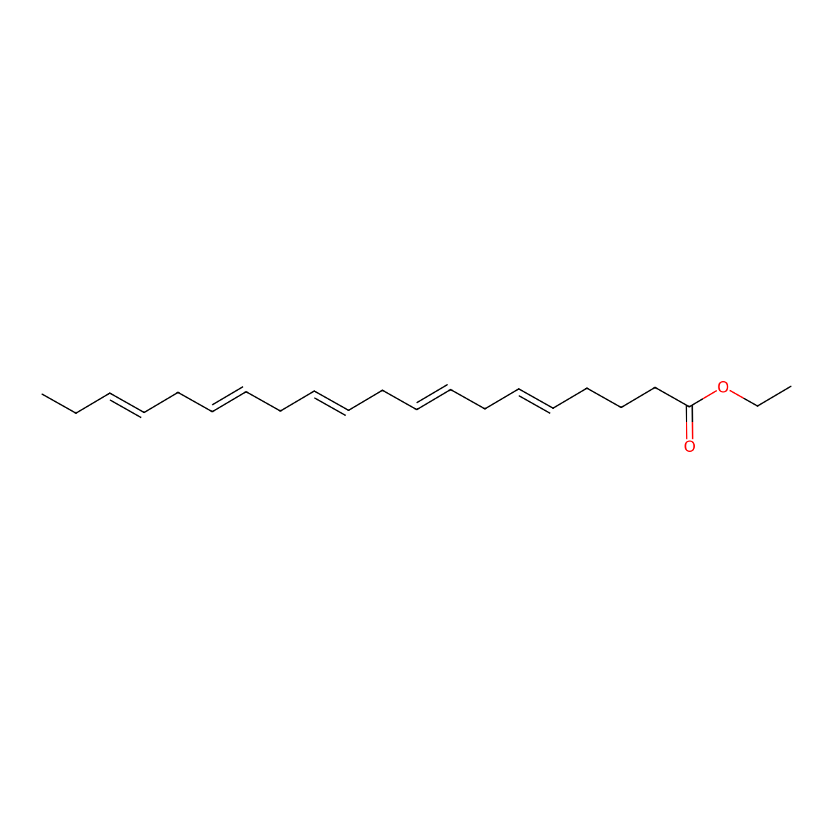 5,8,11,14,17-Eicosapentaenoic acid, ethyl ester molecular structure, CAS 84494-70-2