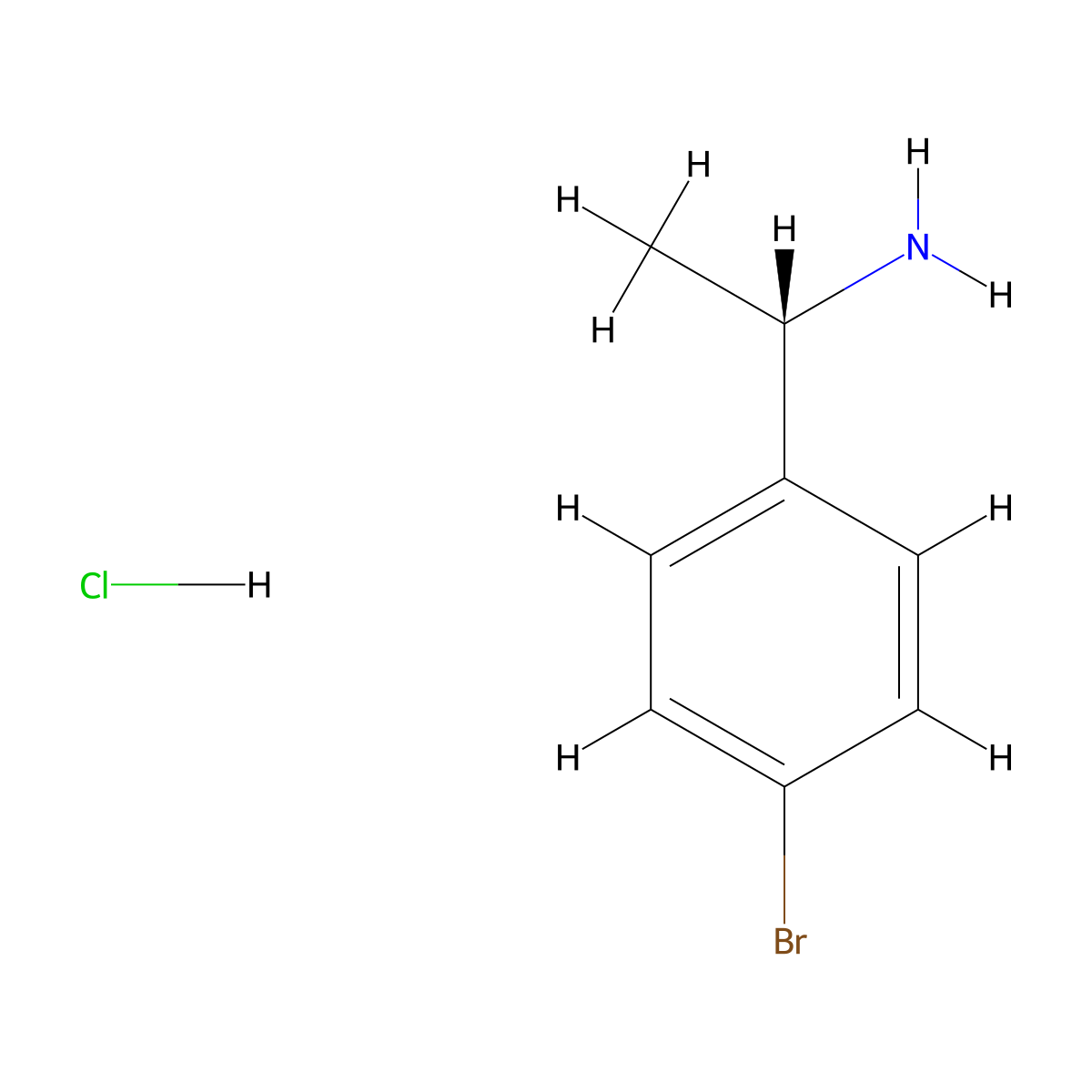 (1S)-1-(4-bromophenyl)ethan-1-amine hydrochloride molecular structure, CAS 84499-77-4