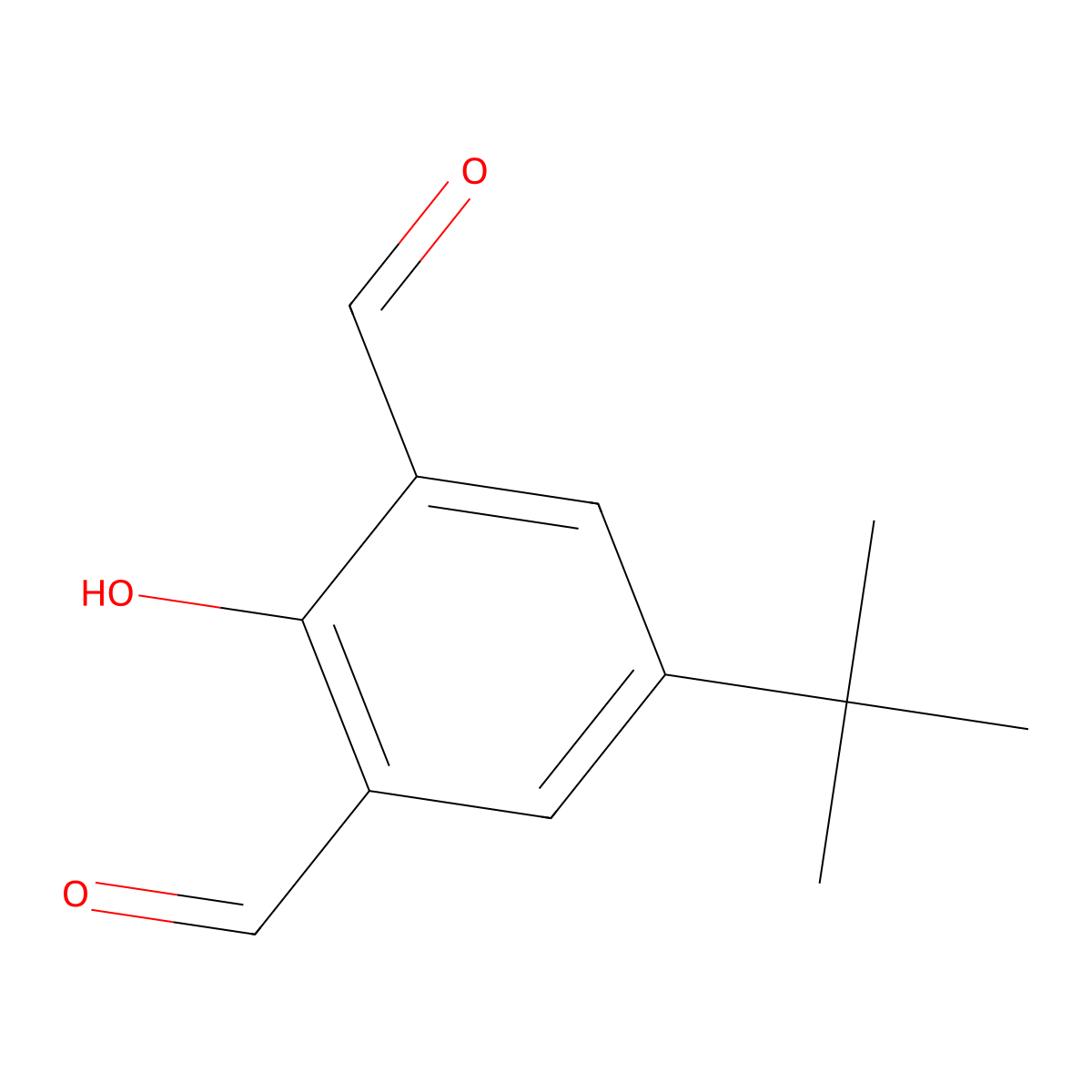 5-Tert-butyl-2-hydroxybenzene-1,3-dicarbaldehyde molecular structure, CAS 84501-28-0