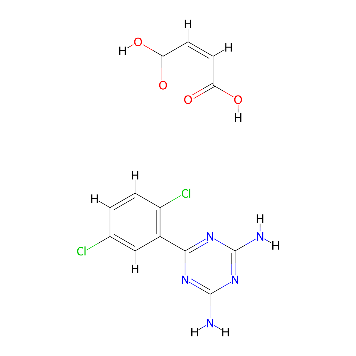 1,3,5-Triazine-2,4-diamine, 6-(2,5-dichlorophenyl)-, (2Z)-2-butenedioate (1:1) molecular structure, CAS 84504-69-8