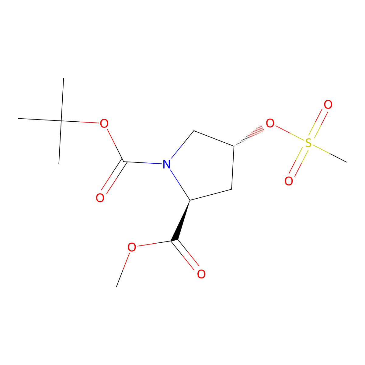 1-tert-Butyl 2-methyl (2S,4R)-4-((methanesulfonyl)oxy)pyrrolidine-1,2-dicarboxylate molecular structure, CAS 84520-67-2
