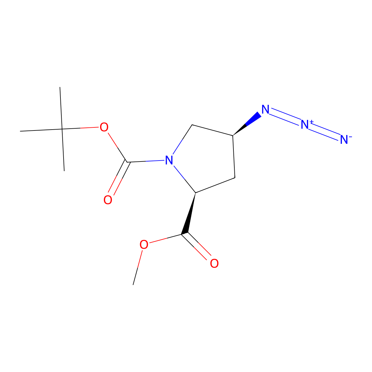 (2S,4S)-1-tert-butyl 2-methyl 4-azidopyrrolidine-1,2-dicarboxylate molecular structure, CAS 84520-68-3