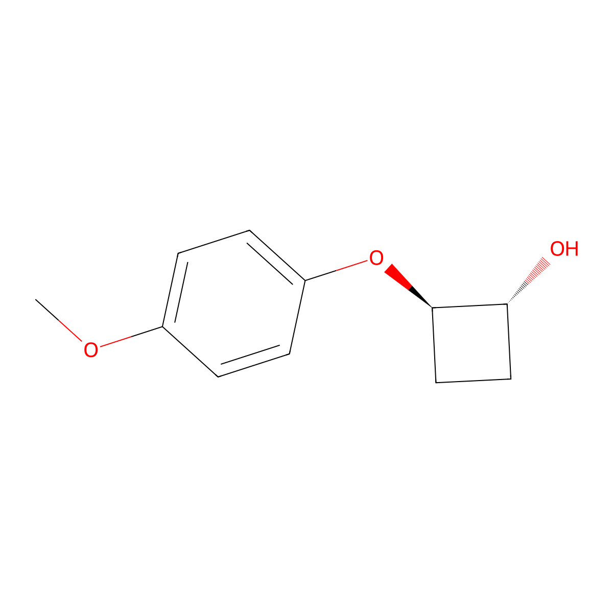 (1R,2R)-2-(4-methoxyphenoxy)cyclobutan-1-ol molecular structure, CAS 84525-22-4
