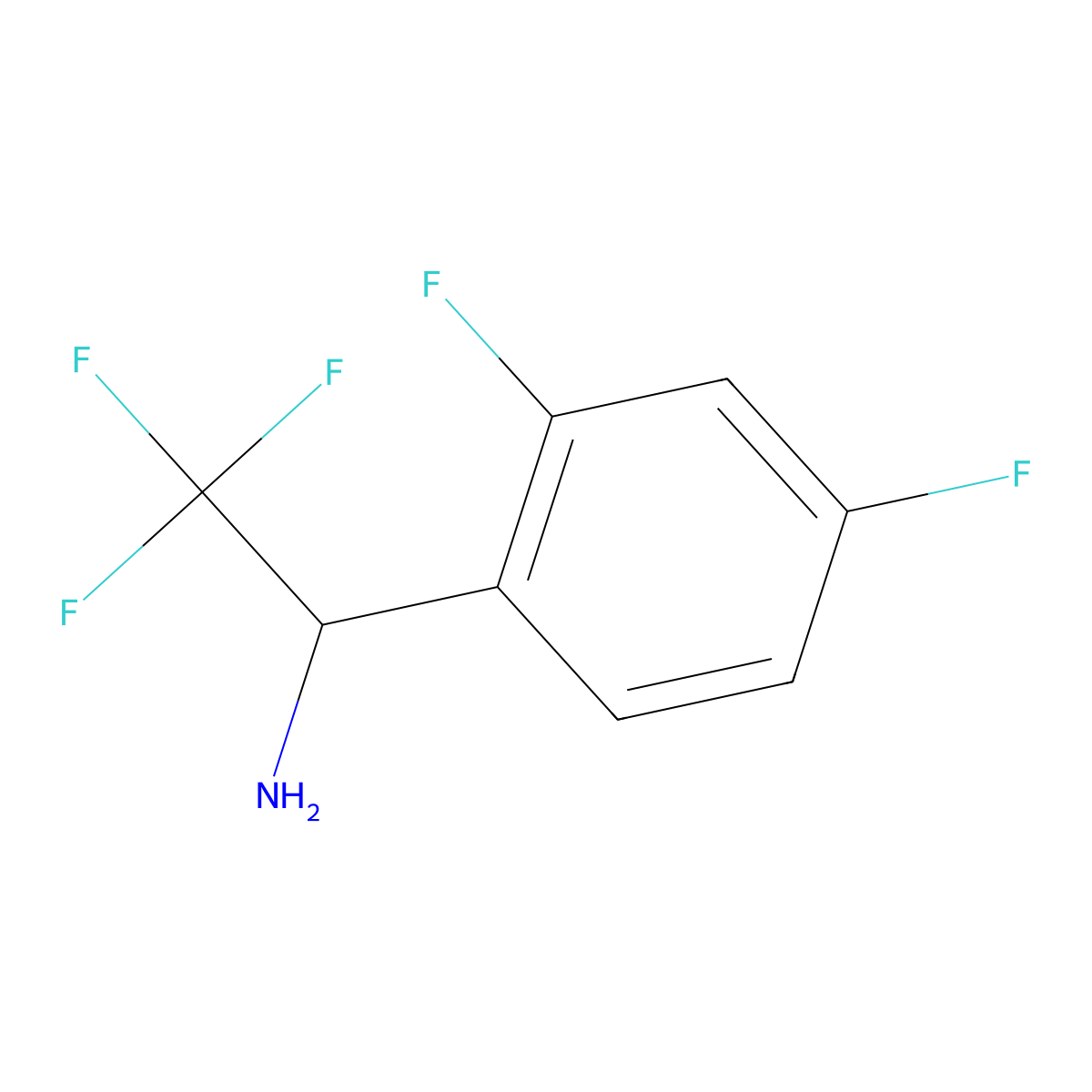 (S)-1-(2,4-difluorophenyl)-2,2,2-trifluoroethan-1-amine molecular structure, CAS 845252-03-1