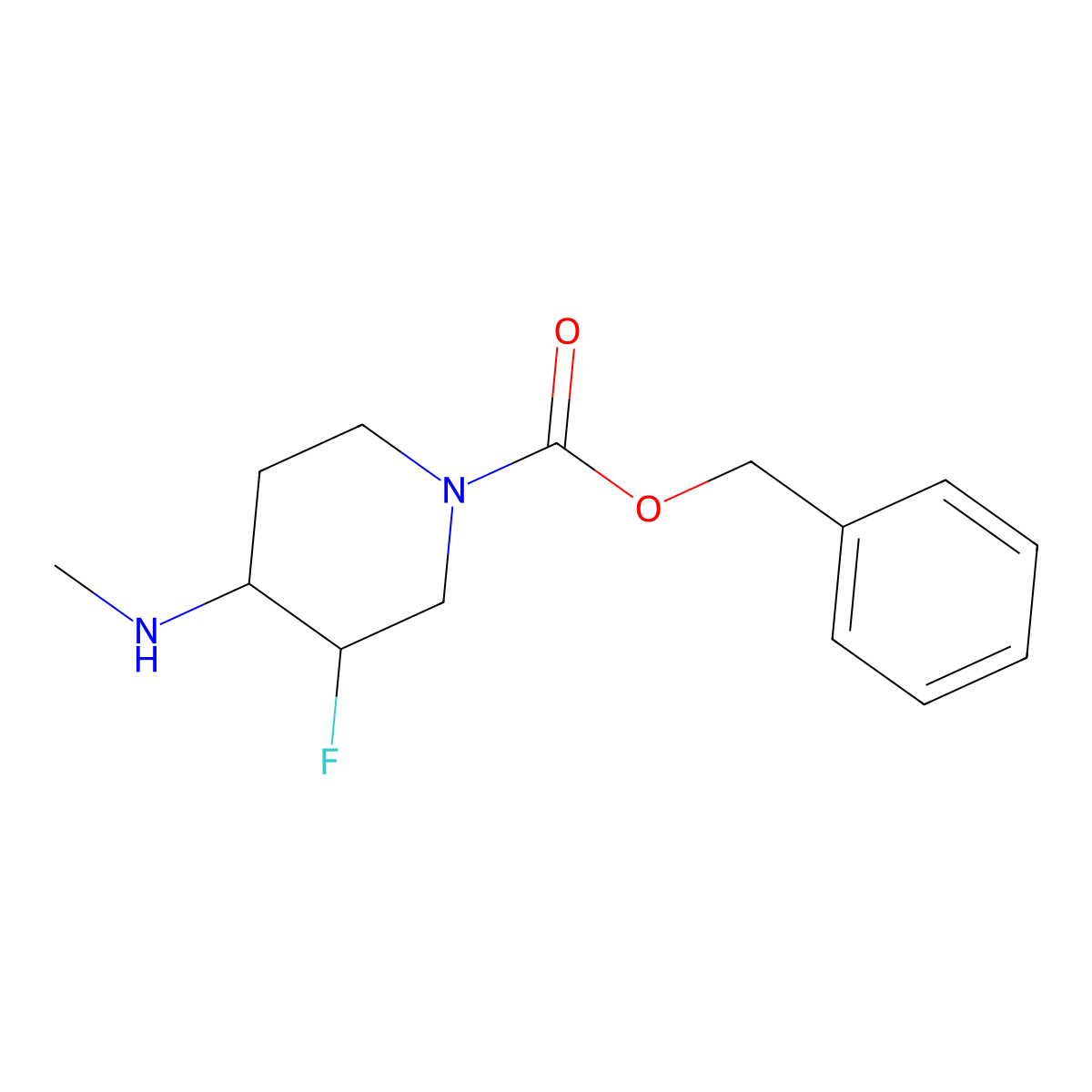 Benzyl 3-fluoro-4-(methylamino)piperidine-1-carboxylate molecular structure, CAS 845256-60-2