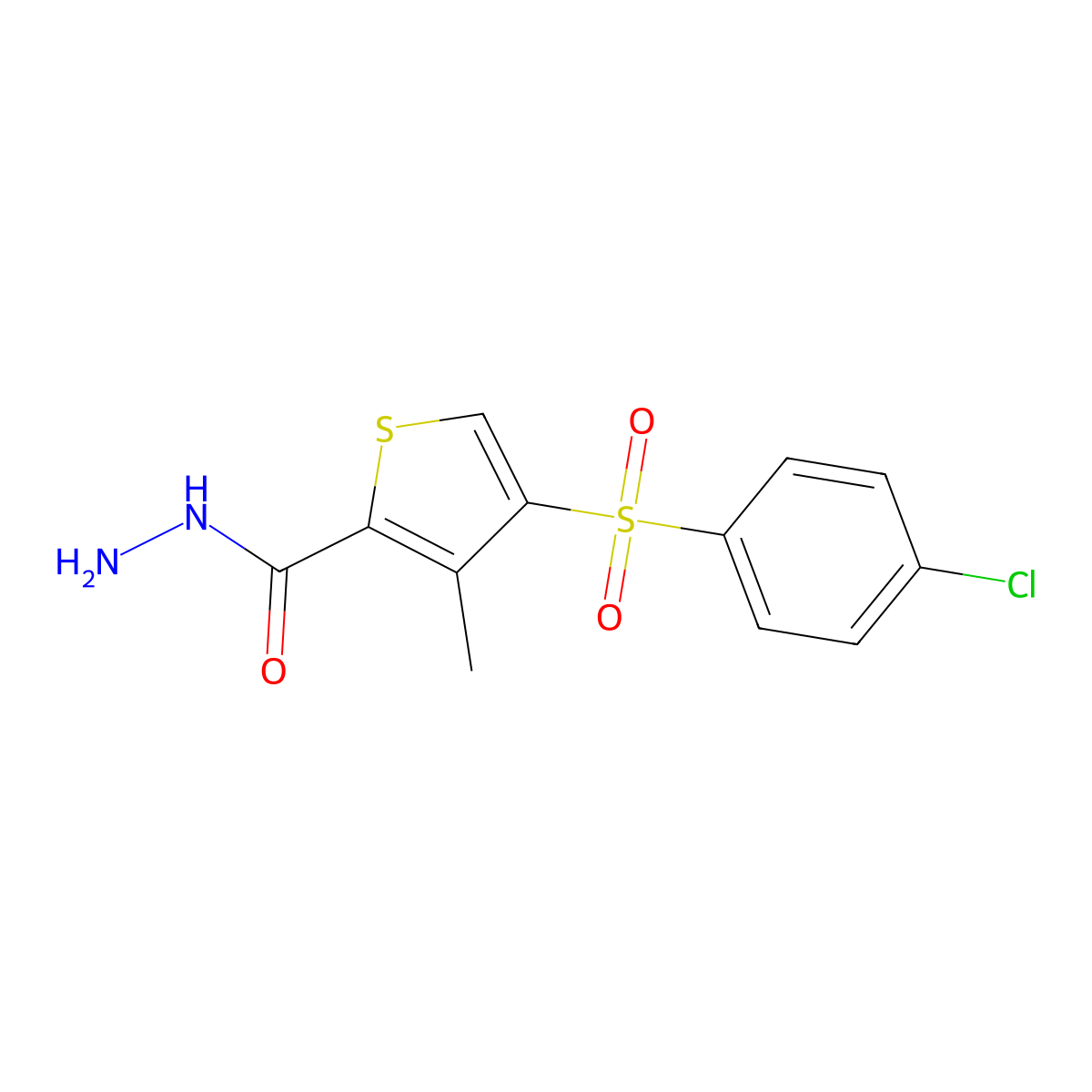 4-[(4-Chlorophenyl)sulfonyl]-3-methylthiophene-2-carbohydrazide molecular structure, CAS 845266-19-5