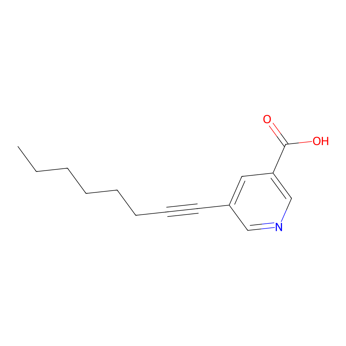 5-Oct-1-ynylnicotinic acid molecular structure, CAS 845266-29-7