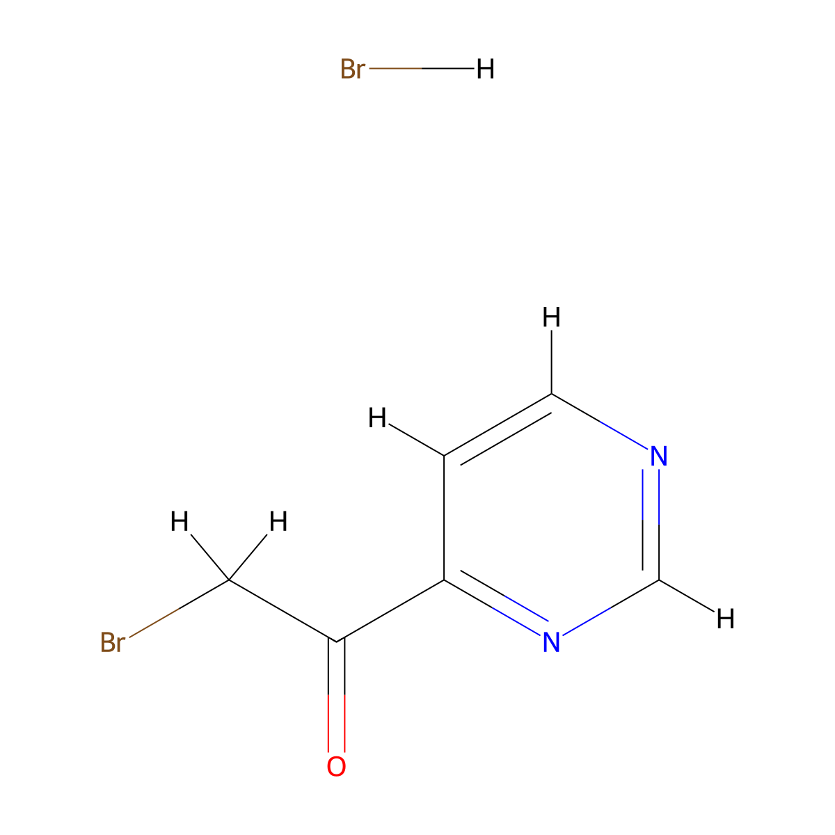 2-bromo-1-pyrimidin-4-yl-ethanone Hydrobromide molecular structure, CAS 845267-57-4