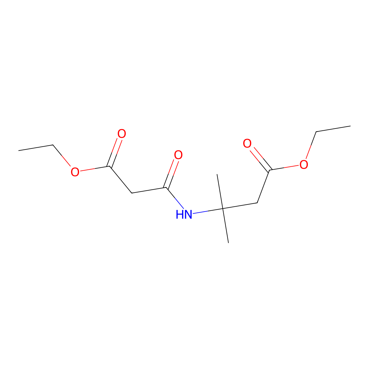 Ethyl 3-(3-ethoxy-3-oxopropanamido)-3-methylbutanoate molecular structure, CAS 845267-63-2