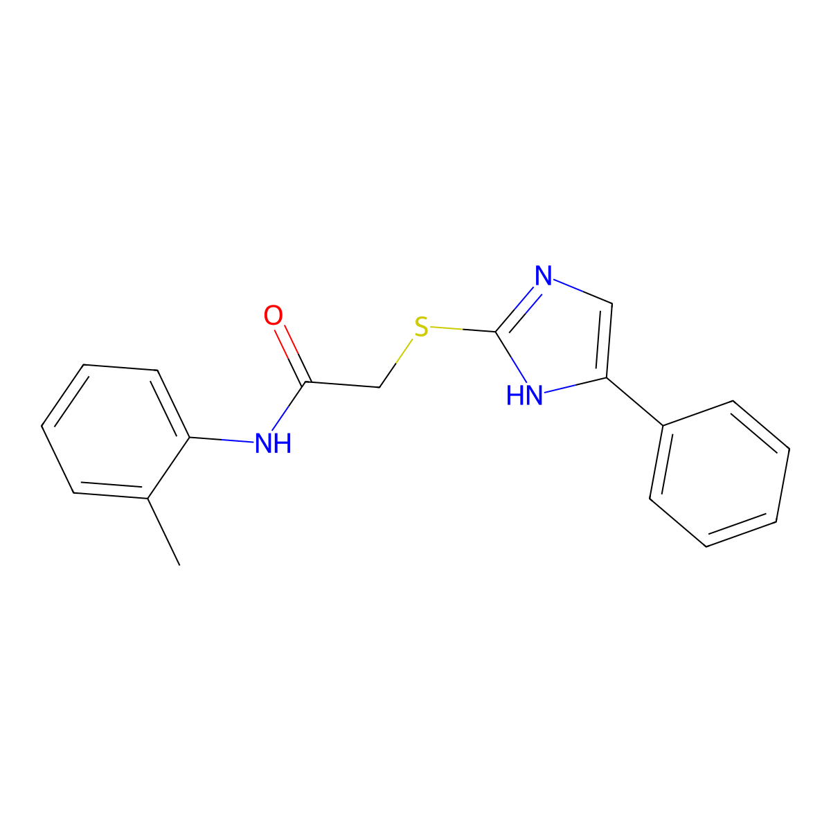 N-(2-methylphenyl)-2-[(5-phenyl-1H-imidazol-2-yl)sulfanyl]acetamide molecular structure, CAS 845280-17-3