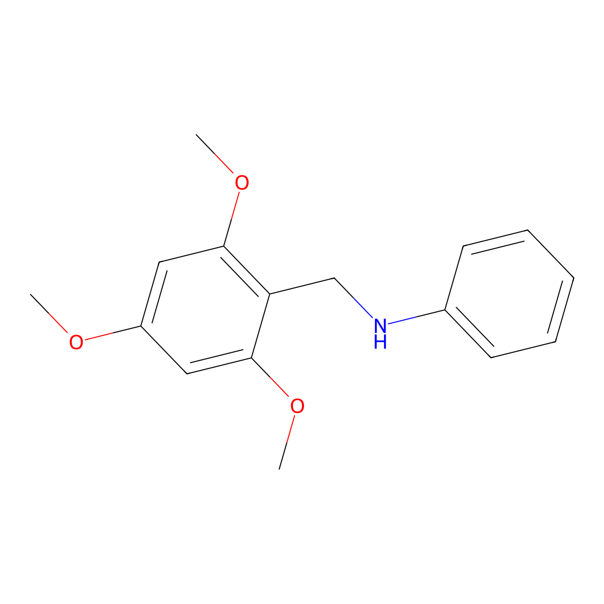 2,4,6-Trimethoxy-N-phenylbenzenemethanamine molecular structure, CAS 845281-85-8