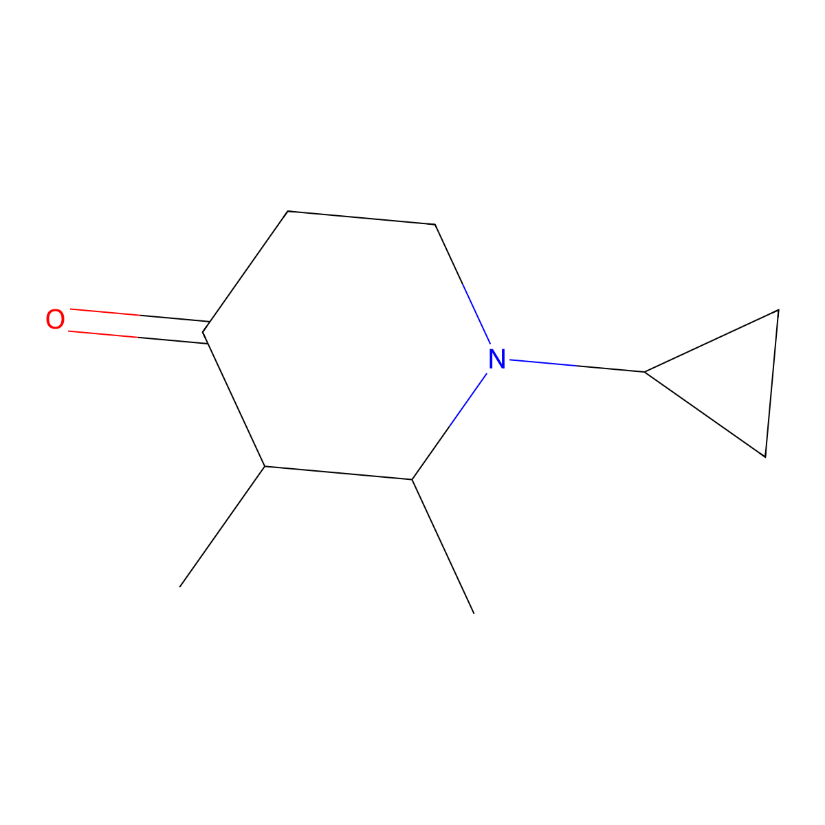 1-Cyclopropyl-2,3-dimethylpiperidin-4-one molecular structure, CAS 845289-98-7