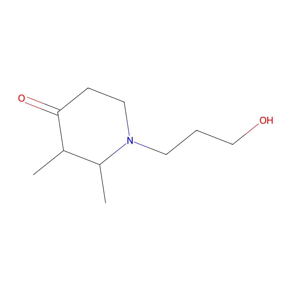 1-(3-Hydroxypropyl)-2,3-dimethylpiperidin-4-one molecular structure, CAS 845291-06-7
