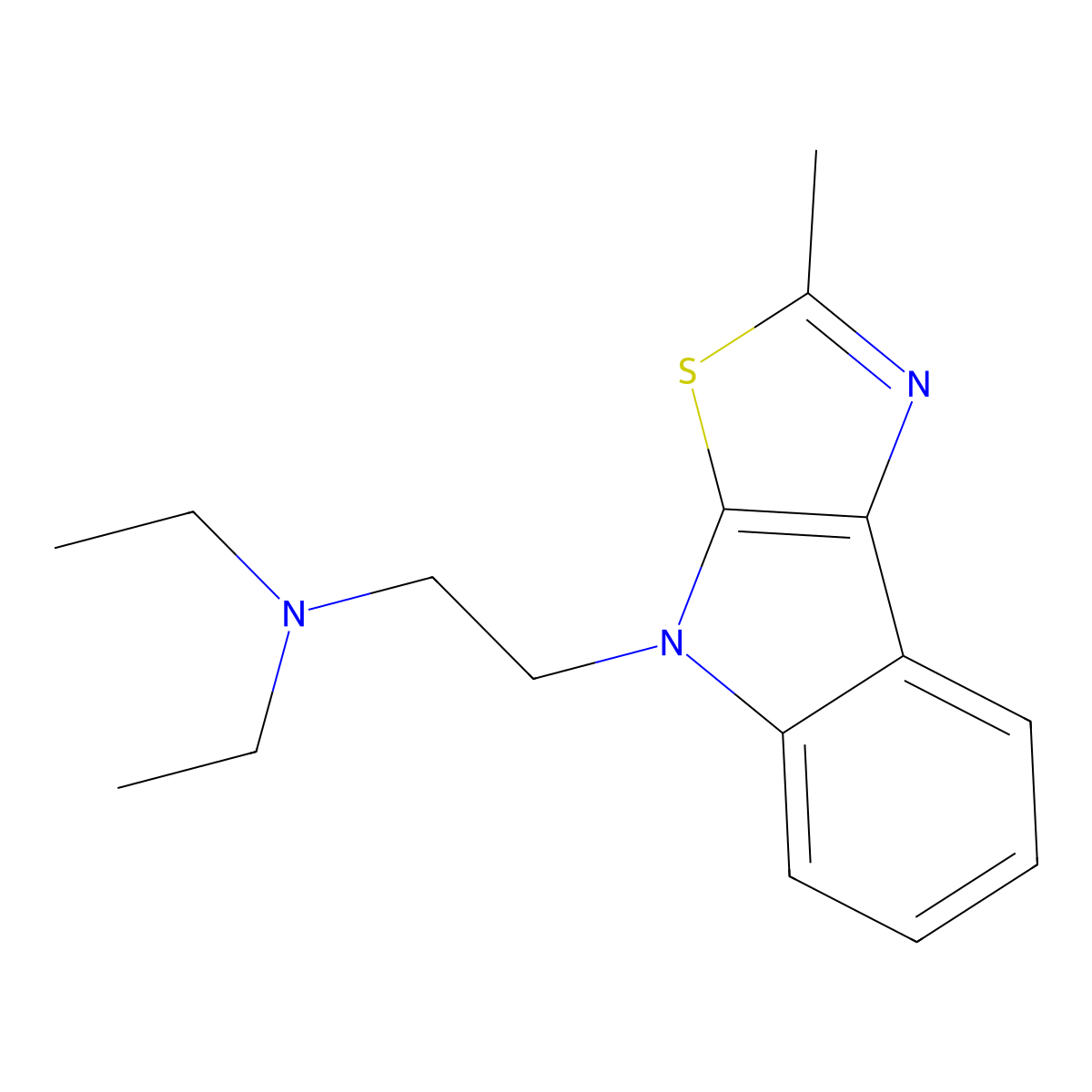N,N-diethyl-2-(2-methyl-[1,3]thiazolo[5,4-b]indol-4-yl)ethanamine molecular structure, CAS 845291-45-4
