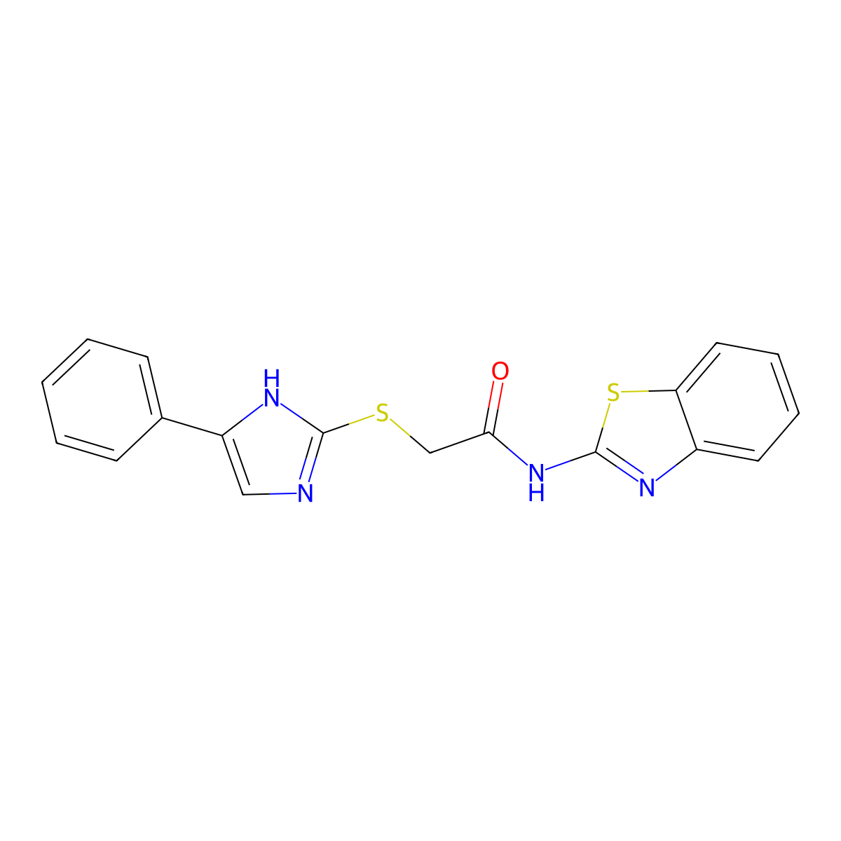 N-(1,3-benzothiazol-2-yl)-2-[(5-phenyl-1H-imidazol-2-yl)sulfanyl]acetamide molecular structure, CAS 845298-55-7