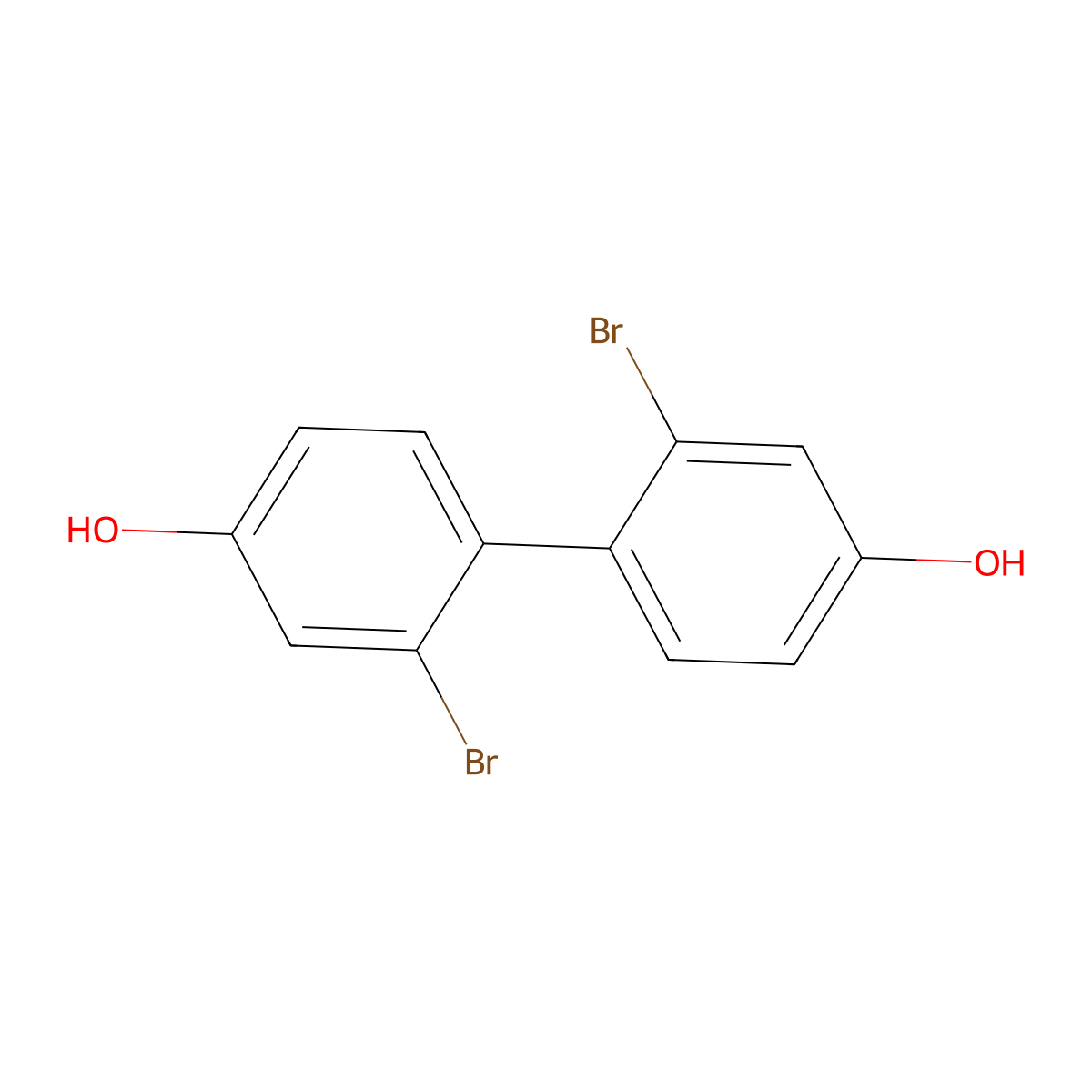 2,2'-Dibromo-[1,1'-biphenyl]-4,4'-diol molecular structure, CAS 84530-62-1