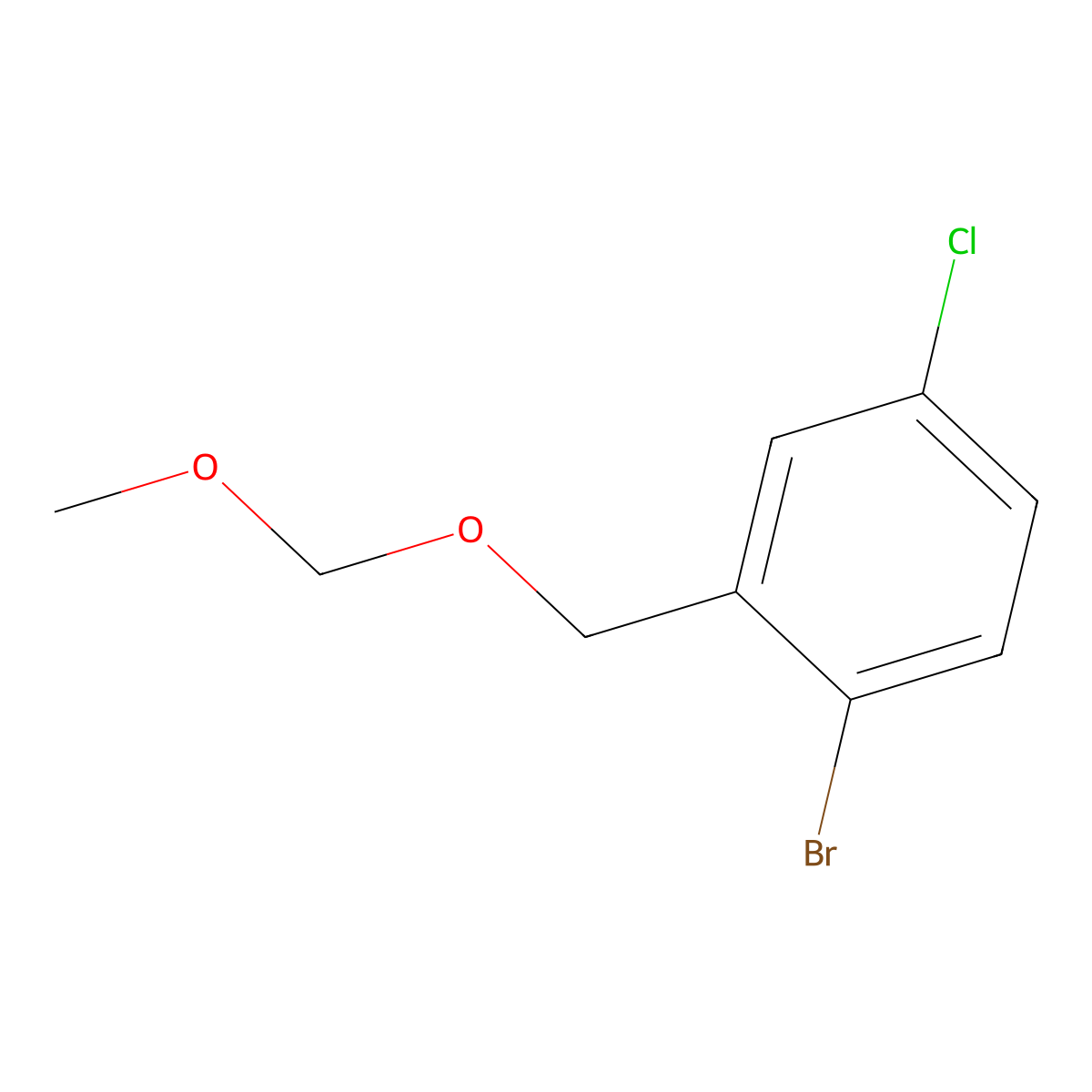2-Bromo-5-chloro-1-(methoxymethoxymethyl)benzene molecular structure, CAS 845301-97-5