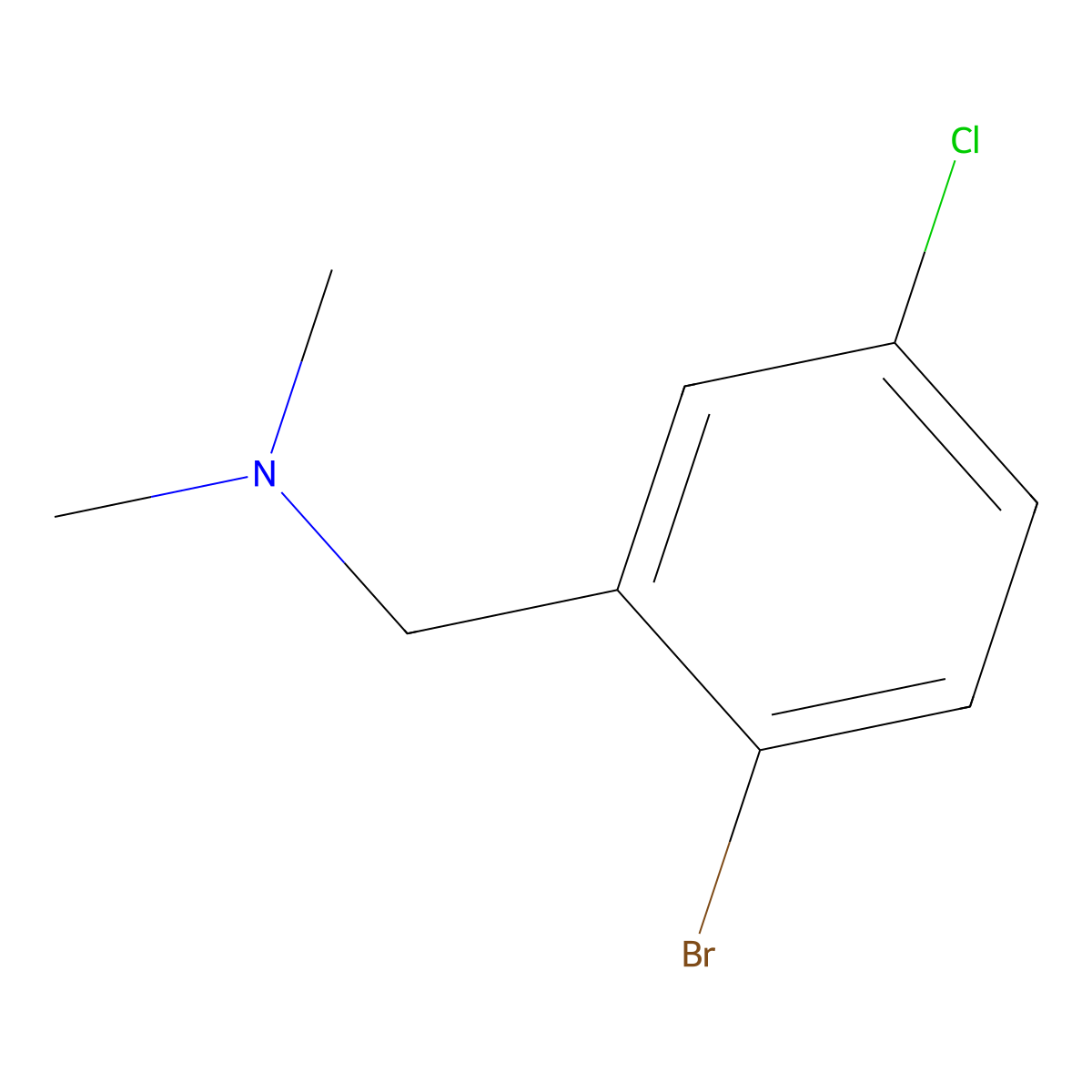 1-(2-bromo-5-chlorophenyl)-N,N-dimethylmethanamine molecular structure, CAS 845302-25-2
