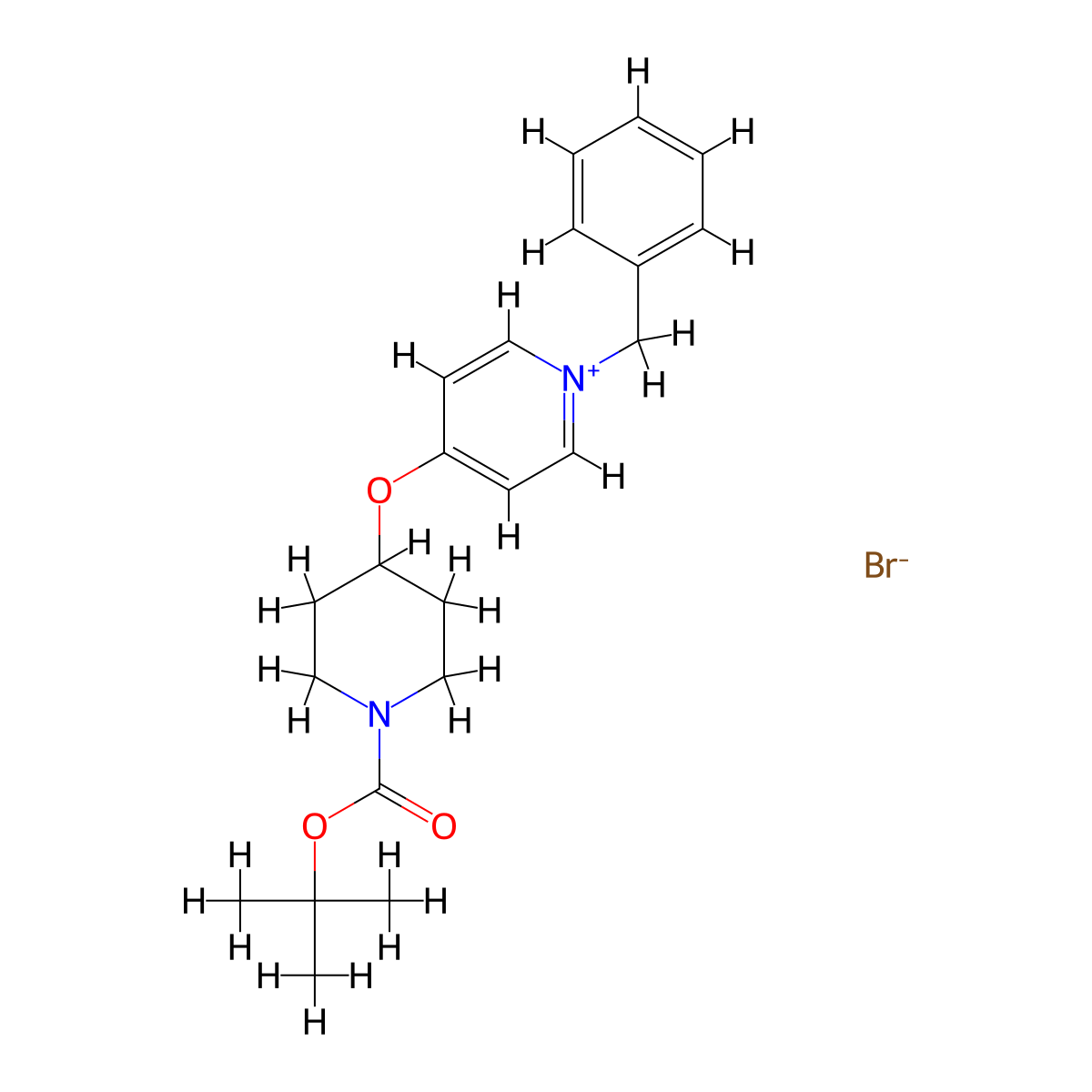 1-Benzyl-4-({1-[(tert-butoxy)carbonyl]piperidin-4-yl}oxy)pyridin-1-ium bromide molecular structure, CAS 845305-82-0