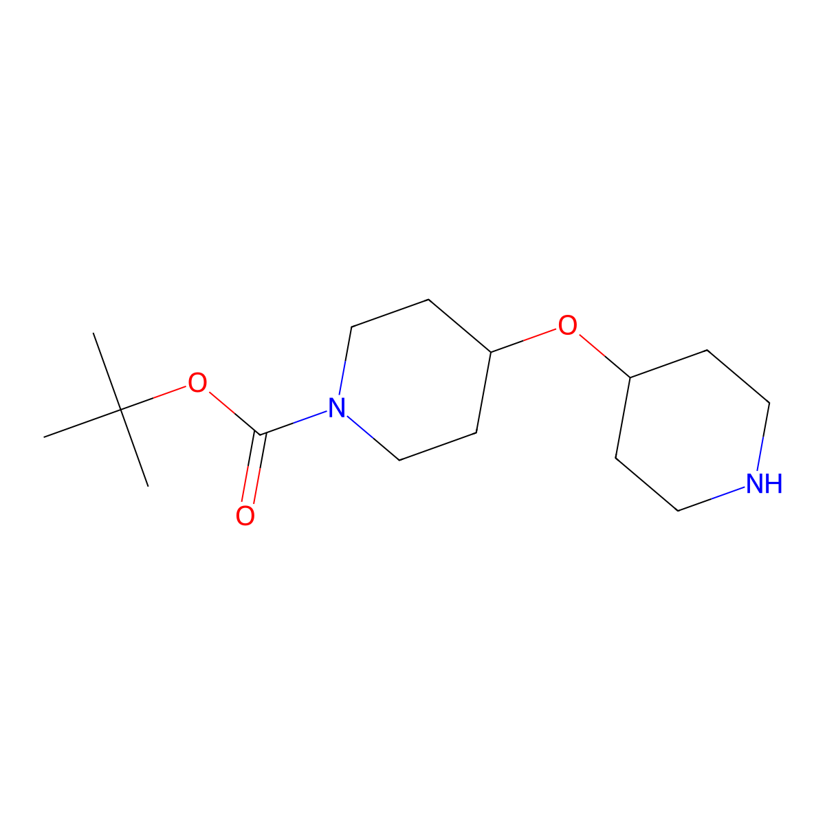 4-(Piperidin-4-yloxy)-piperidine-1-carboxylic acid t-butyl ester molecular structure, CAS 845305-83-1