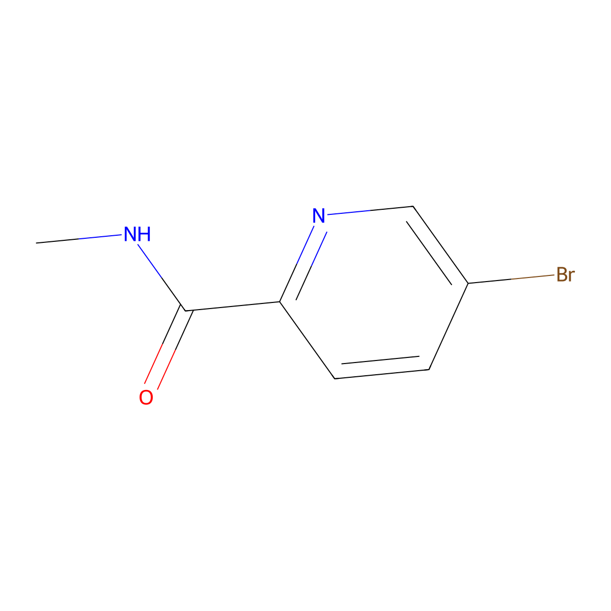 5-Bromo-N-methylpyridine-2-carboxamide molecular structure, CAS 845305-87-5