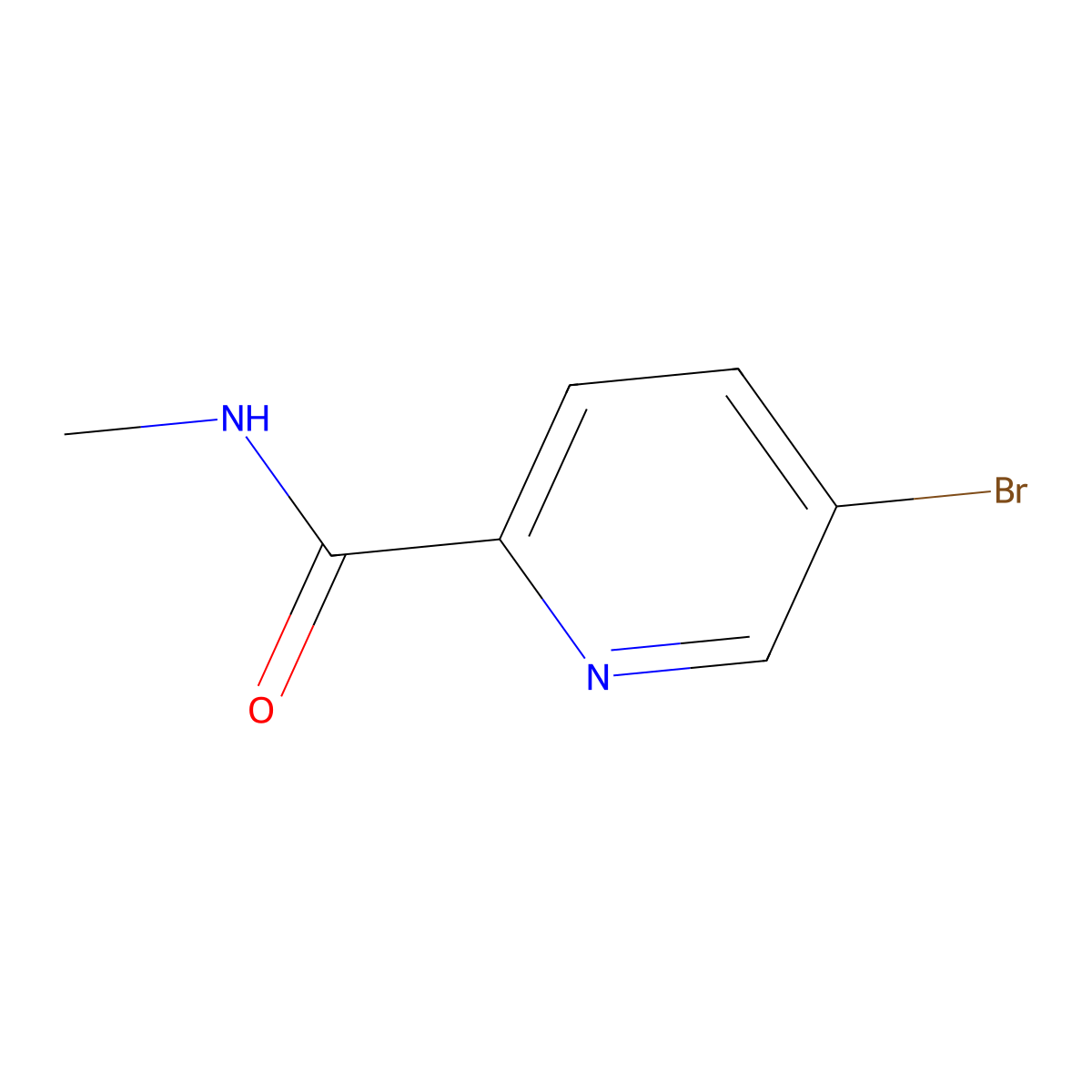 5-Bromo-N-methylpyridine-2-carboxamide molecular structure, CAS 845305-87-5