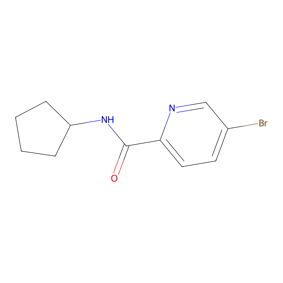 5-Bromo-N-cyclopentylpicolinamide molecular structure, CAS 845305-91-1