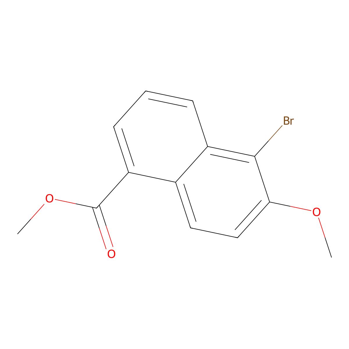1-Naphthalenecarboxylic acid, 5-bromo-6-methoxy-, methyl ester molecular structure, CAS 84532-70-7