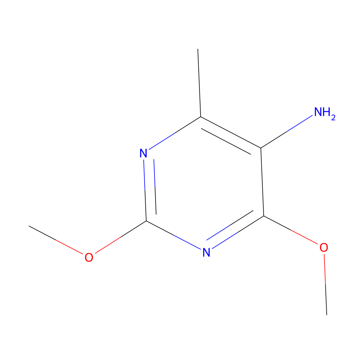 5-Amino-2,4-dimethoxy-6-methylpyrimidine molecular structure, CAS 84538-45-4