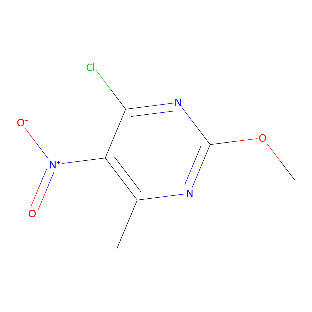 4-Chloro-2-methoxy-6-methyl-5-nitropyrimidine molecular structure, CAS 84538-47-6