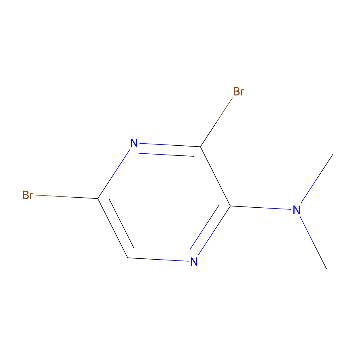 3,5-dibromo-N,N-dimethylpyrazin-2-amine molecular structure, CAS 84539-07-1