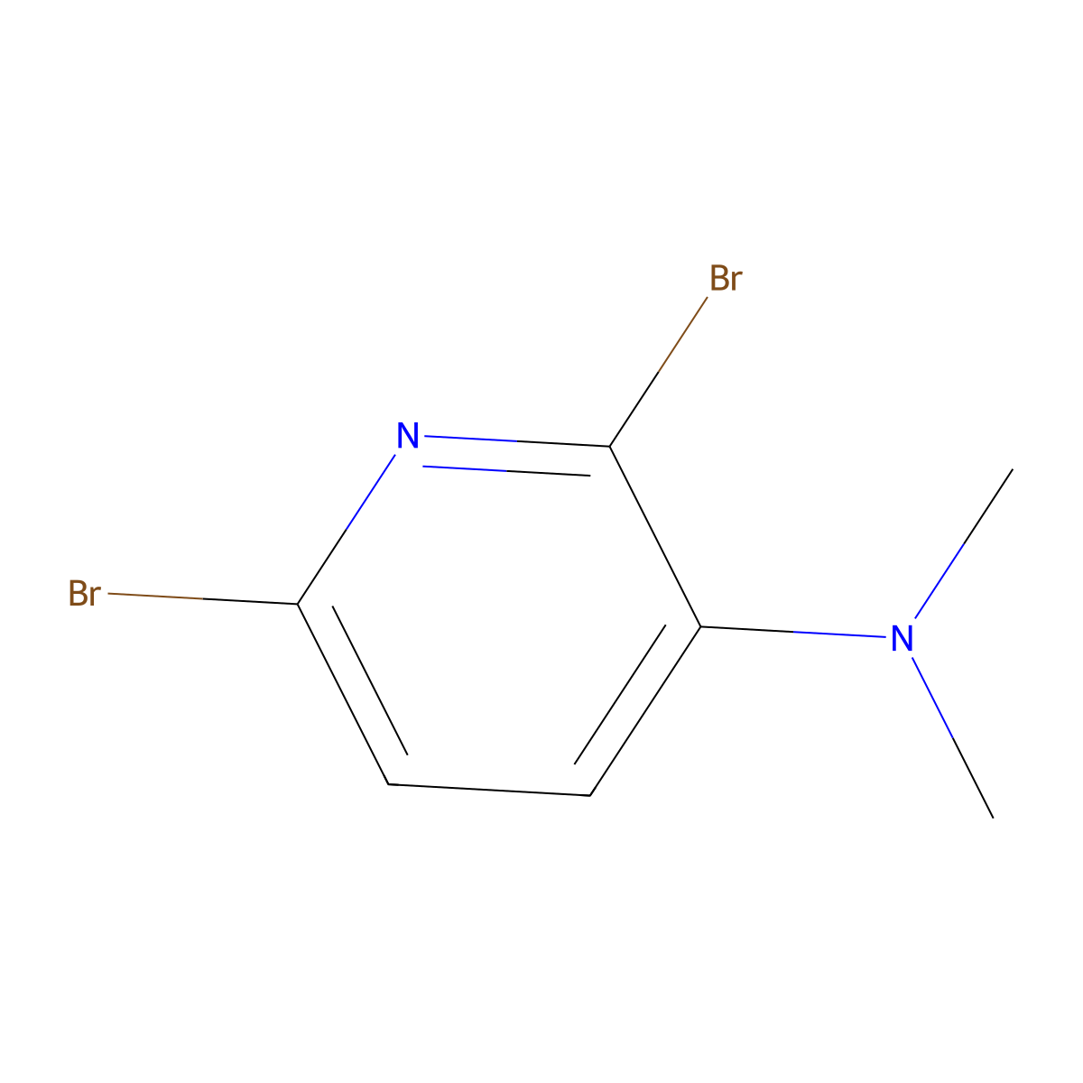2,6-dibromo-N,N-dimethylpyridin-3-amine molecular structure, CAS 84539-52-6