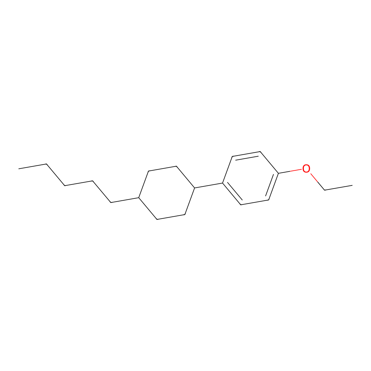 1-(trans-4-Pentylcyclohexyl)-4-ethoxybenzene molecular structure, CAS 84540-32-9