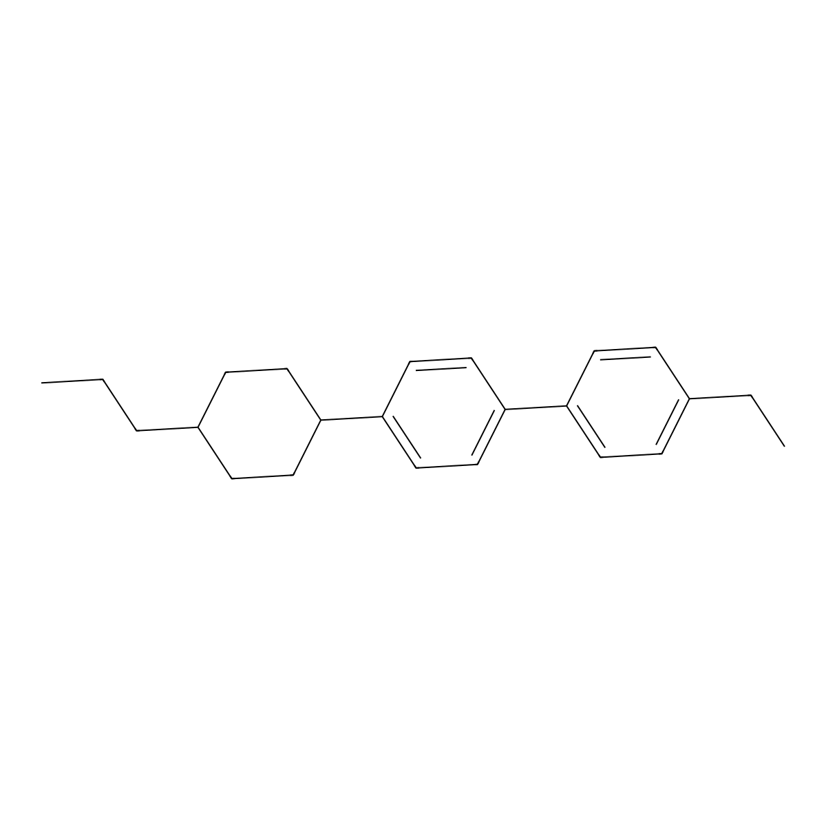 1,1'-Biphenyl, 4-ethyl-4'-(4-propylcyclohexyl)-, trans- molecular structure, CAS 84540-37-4