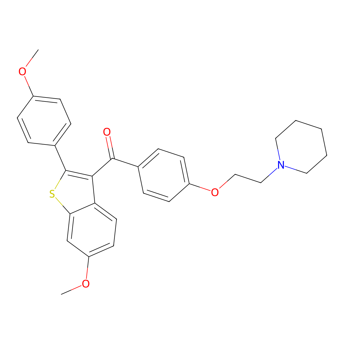 Raloxifene Bismethyl Ether molecular structure, CAS 84541-38-8